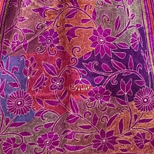 Load image into Gallery viewer, Dark Pink Colour Base Kantha Stitched Stole
