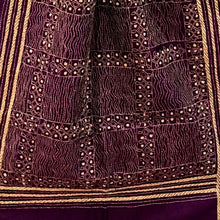 Load image into Gallery viewer, Deep Brown Colour Base Kantha Stitched Stole
