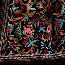 Load image into Gallery viewer, Black Colour Base With Multicolour Kantha Stitched Stole
