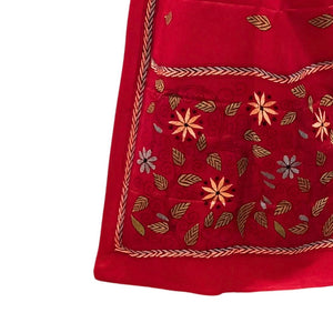 Red Colour Base Kantha Stitched Stole