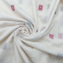 Load image into Gallery viewer, White With Multicolour Jamdani Buti Fabric
