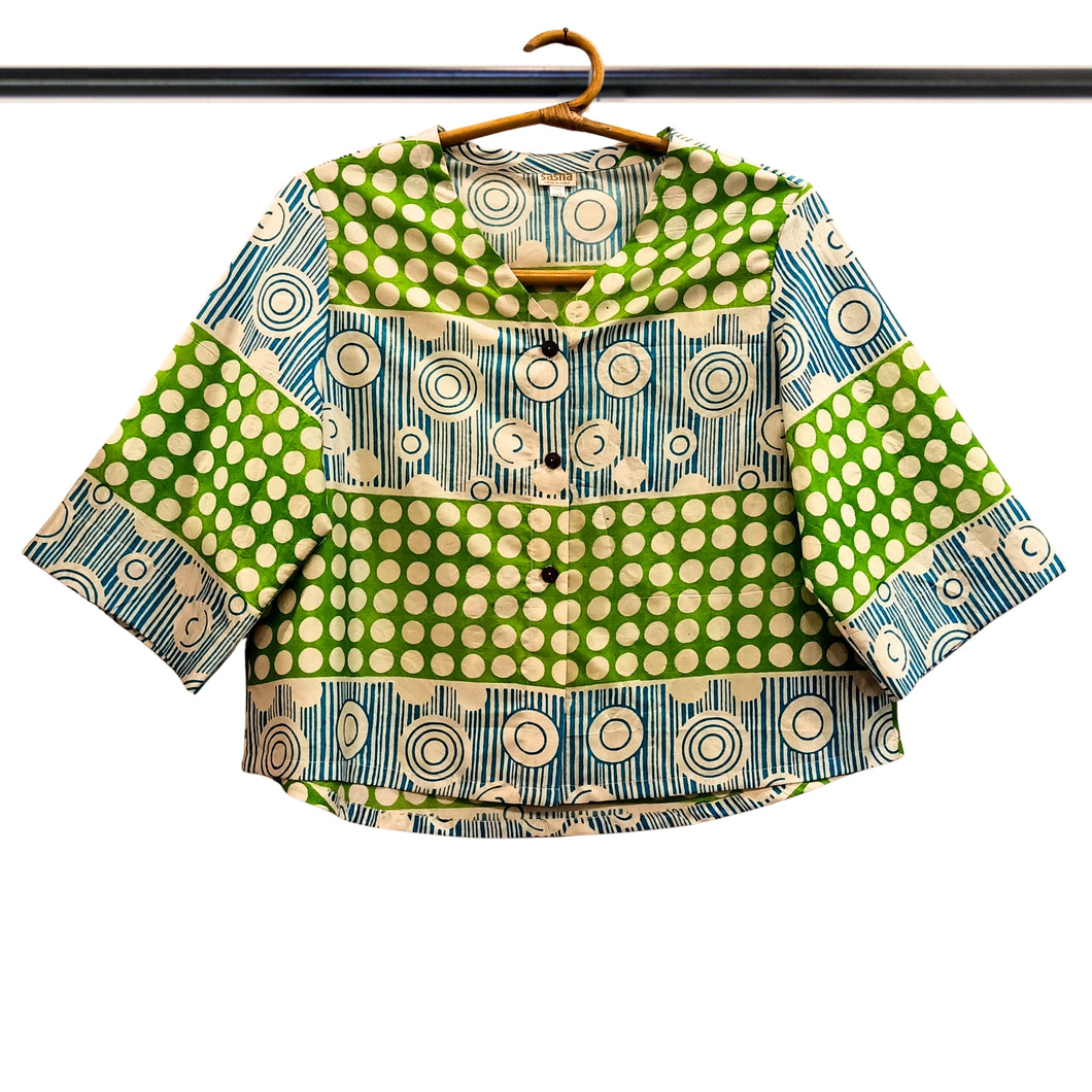 Silk Dot Design Short Top