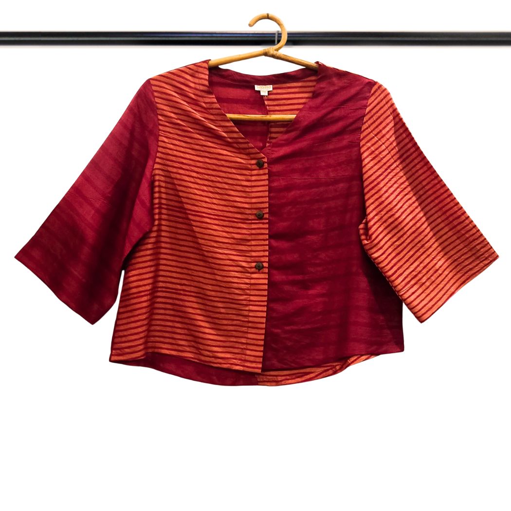 Silk Stripes Design Short Top