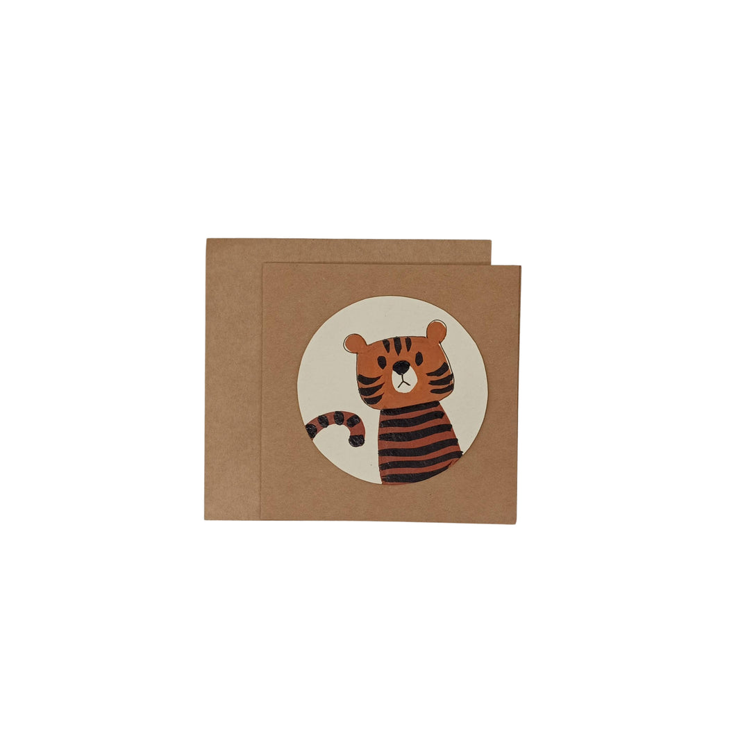 Smiling Tiger Design Greeting Card With Envelope