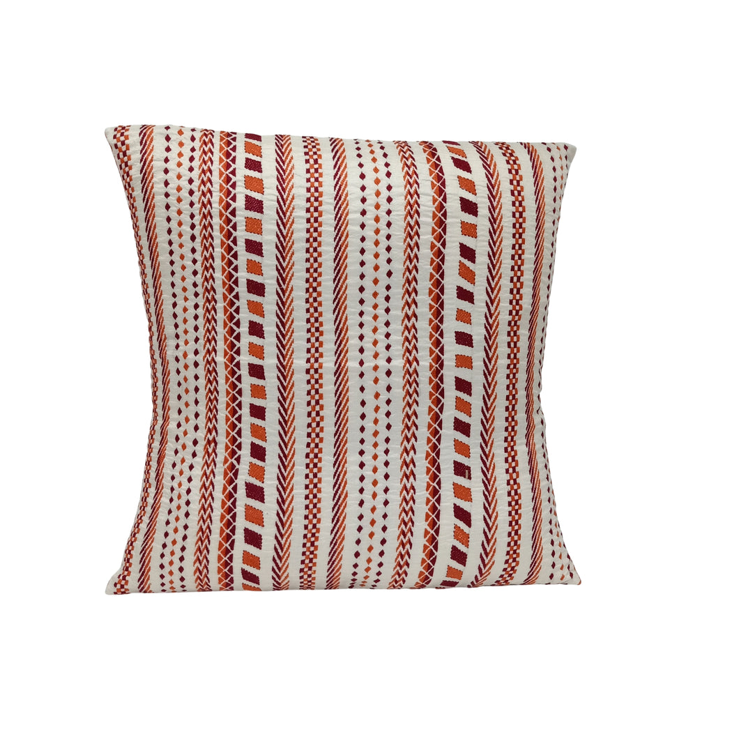 Stripes Embroidery Design Cushion Cover