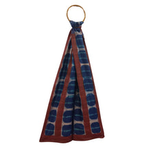 Load image into Gallery viewer, Tassar Brown &amp; Blue Printed Stole
