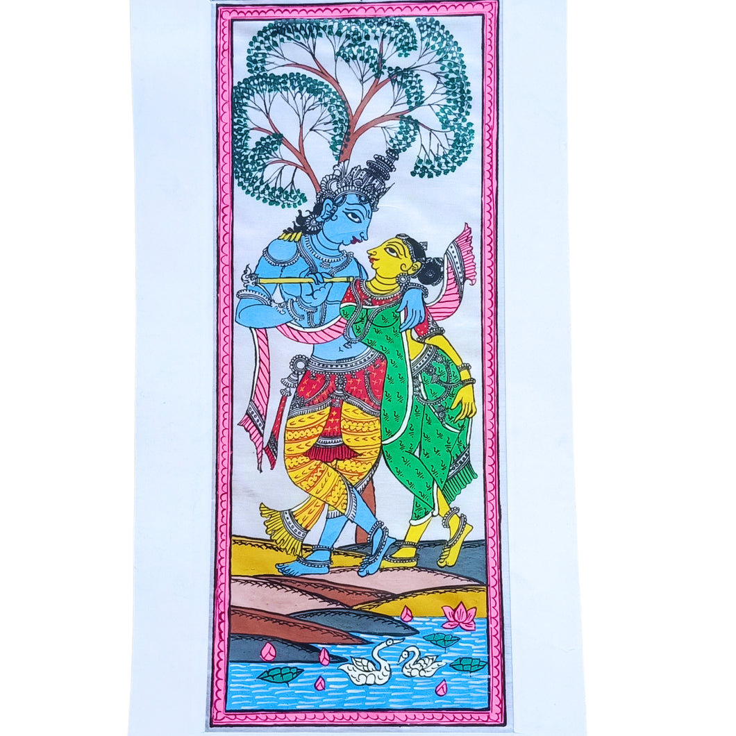 Tussar Radha Krishna Wall Hanging