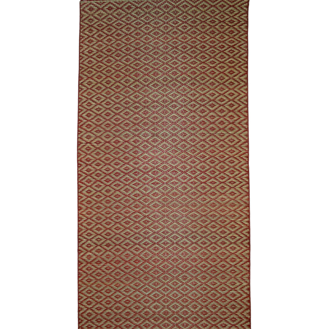 Maroon & Beige Geometric Design Madur Floor Mat