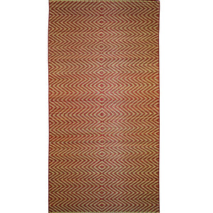 Deep Maroon Geometric Design Madur Floor Mat