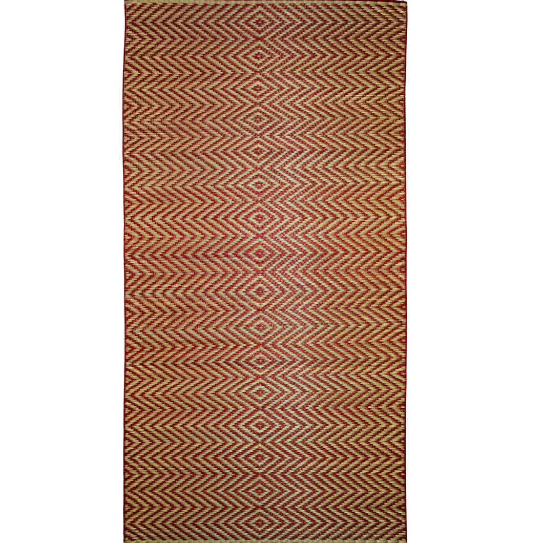 Deep Maroon Geometric Design Madur Floor Mat