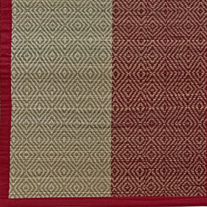 Red & Beige Table Mats With Runner-Set-6Pcs