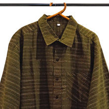 Load image into Gallery viewer, Olive Green Stripes Cotton Shirt

