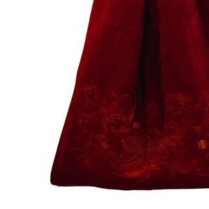 Maroon & Off White Silk Reversible Stole