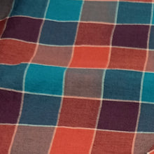 Load image into Gallery viewer, Rust &amp; Teal Checks Weave Fabric
