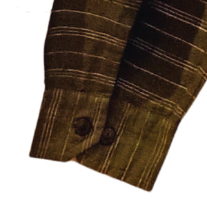 Olive Green Stripes Cotton Shirt