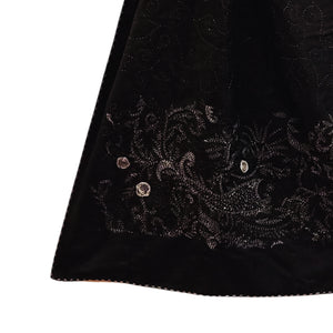 Navy Blue & Black Silk Reversible Stole