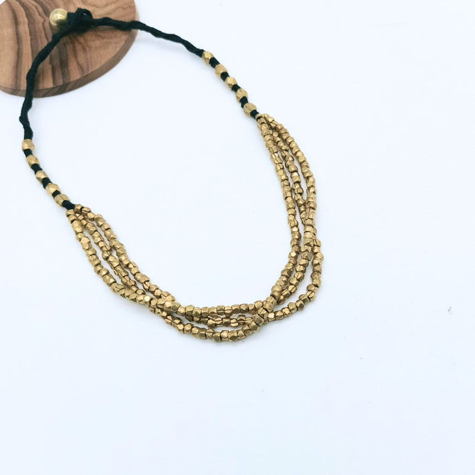 Dhokra Small Beads 3 layer Necklace