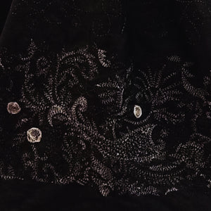 Navy Blue & Black Silk Reversible Stole
