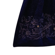 Load image into Gallery viewer, Navy Blue &amp; Black Silk Reversible Stole
