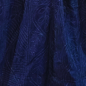 Navy Blue Silk Kantha Stitched Stole