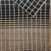 Load image into Gallery viewer, Black &amp; White Checks Saree With Ghicha Anchal
