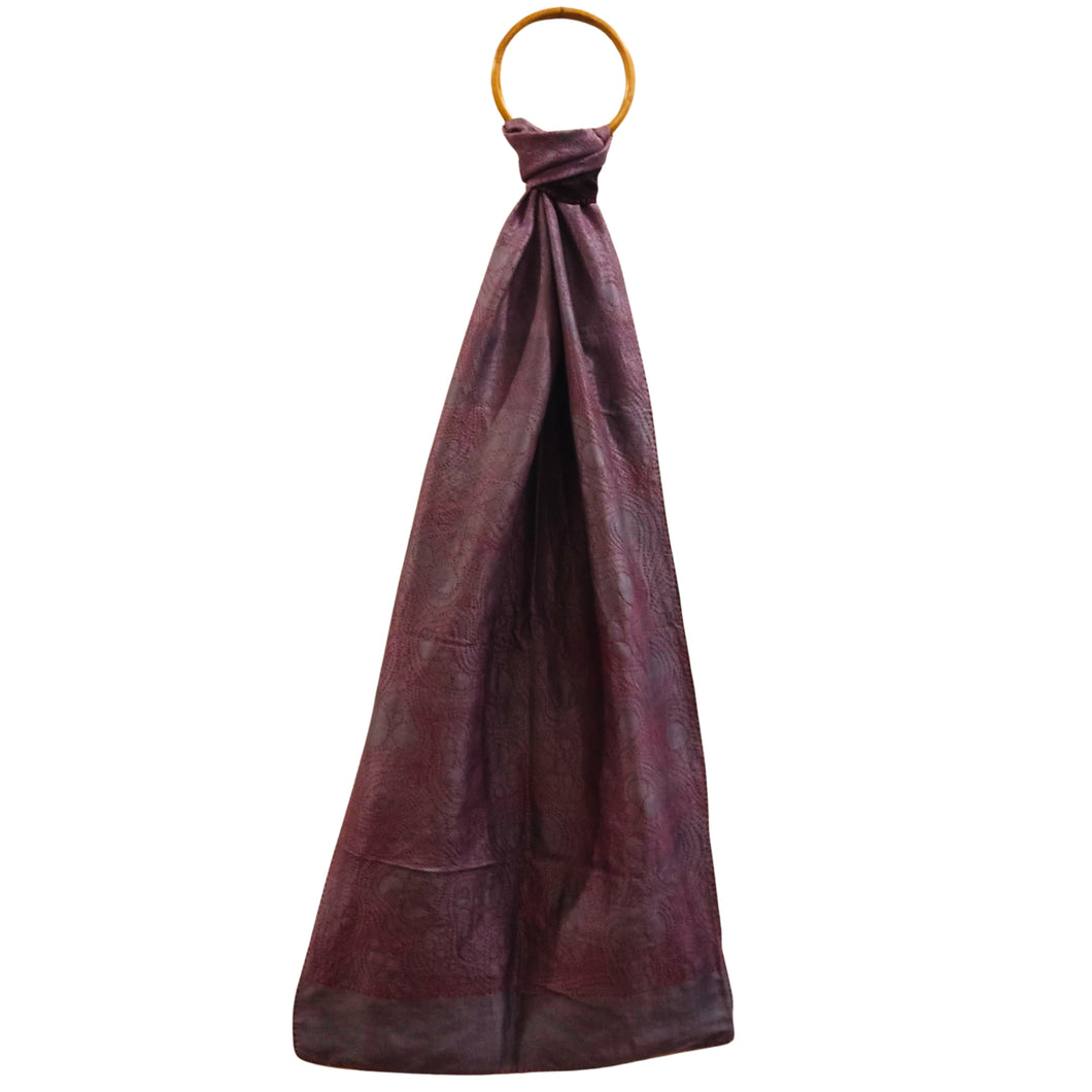 Black & Grey Silk Reversible Stole