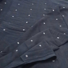 Load image into Gallery viewer, Black With White Jamdani Buti Fabric
