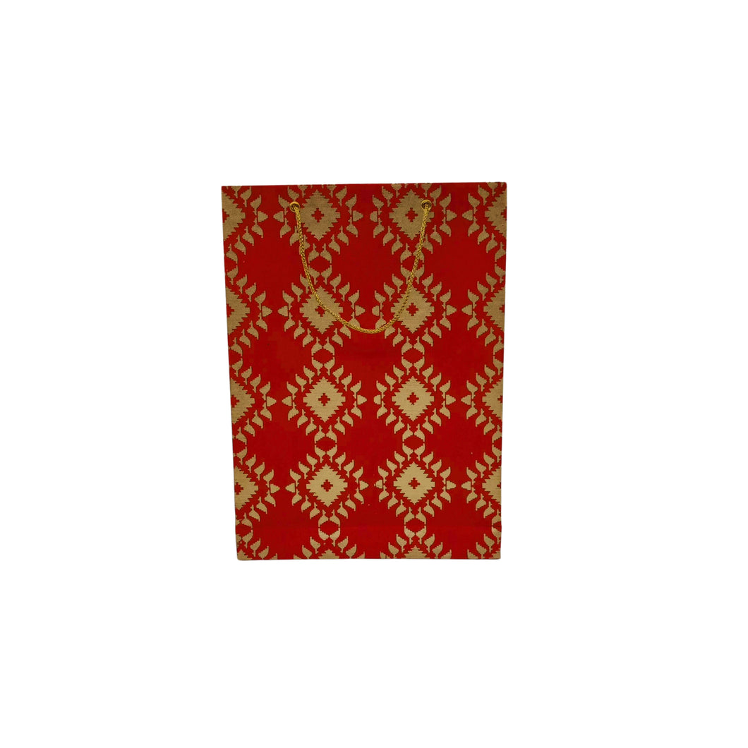 Red Diamond Shape Printed Gift Bag-Medium