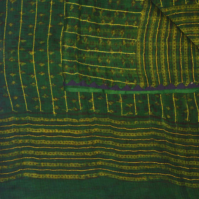 Green & Yellow Stripes Kota Saree