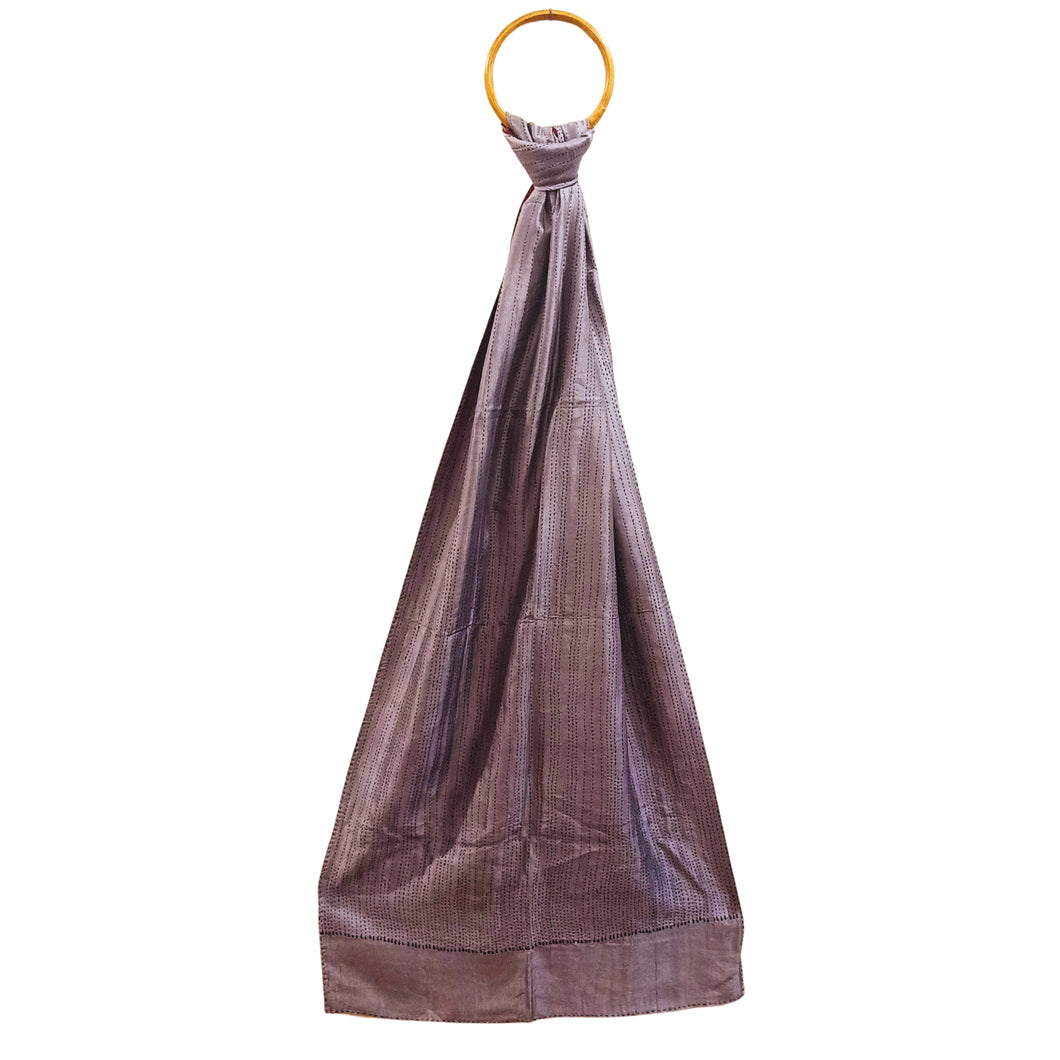 Maroon & Grey  Silk Reversible Stole
