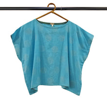Load image into Gallery viewer, Blue Batik Circle Print Magyar Sleeve Blouse
