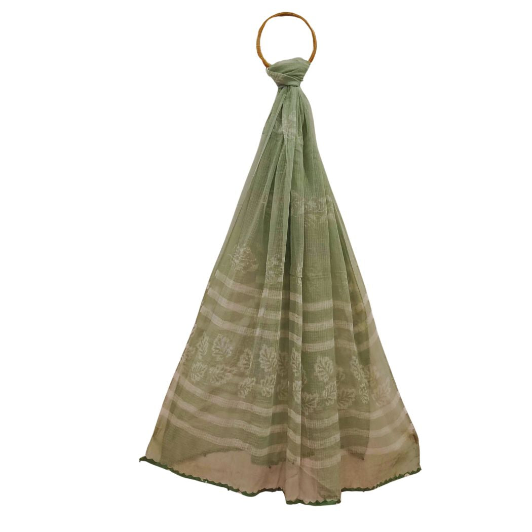 Light Green Printed Kota Dupatta