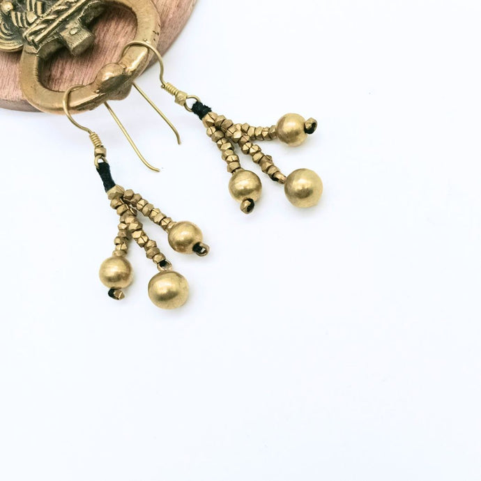 Dhokra Small Beads & Balls Earring