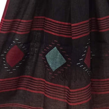 Load image into Gallery viewer, Black With Multicolour Jamdani Motif Stole
