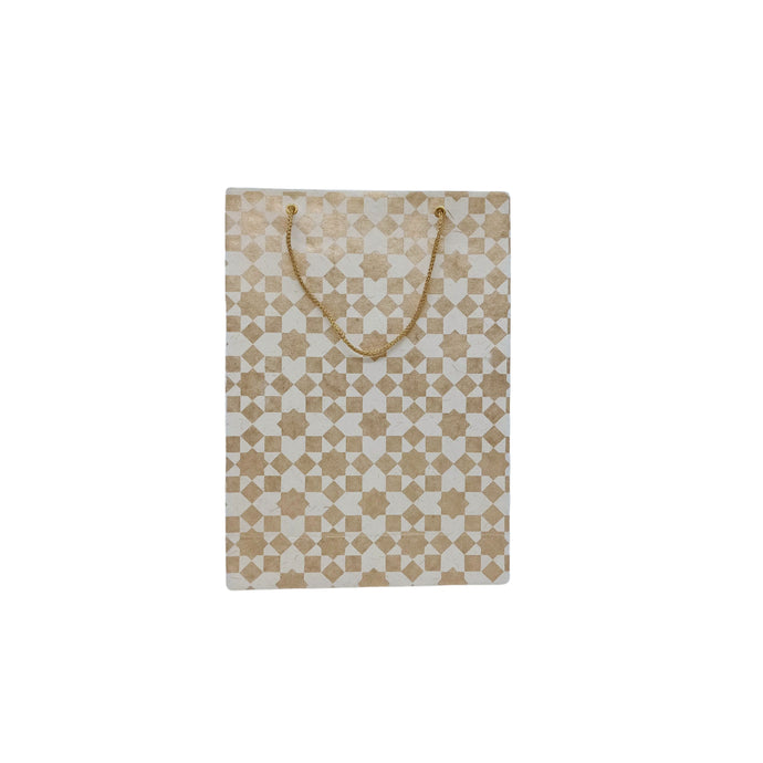 White Floral Printed Gift Bag