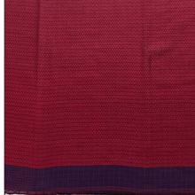 Load image into Gallery viewer, Maroon &amp; Blue Checks Cotton Saree With Blouse Piece
