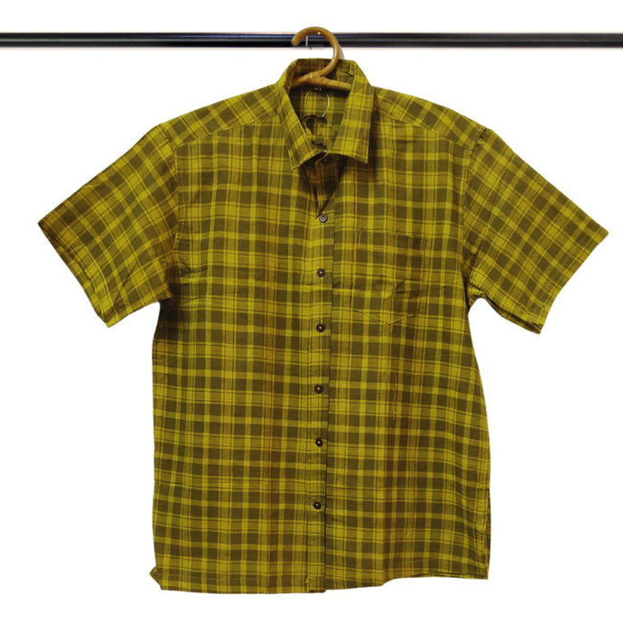 Olive Green Checks Shirt