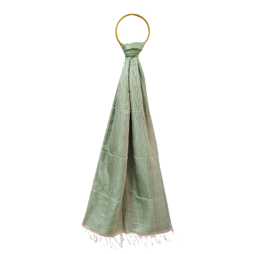 Light Green Handwoven Banarasi Silk Stole