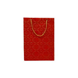 Red Geometric Printed Gift Bag