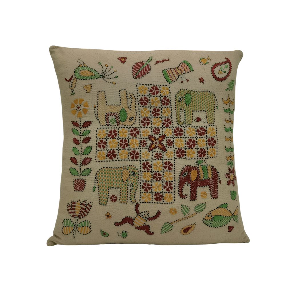 Elephant Design Cushion Cover