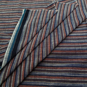 Grey, Blue & Brown Stripes Fabric