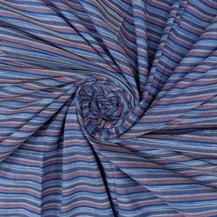 Blue & Brown Stripes Fabric