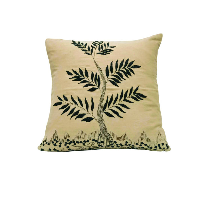 Kantha Stitched Tree Of Life Cushion Cover