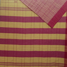 Load image into Gallery viewer, Yellow With Red Border Checks Cotton Saree
