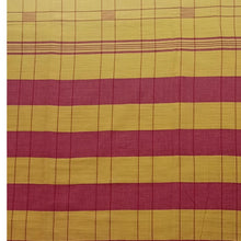 Load image into Gallery viewer, Yellow With Red Border Checks Cotton Saree
