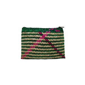 Green,Pink & Beige Coloured Pouch With Zip