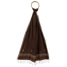 Load image into Gallery viewer, Brown With White Jamdani Stole
