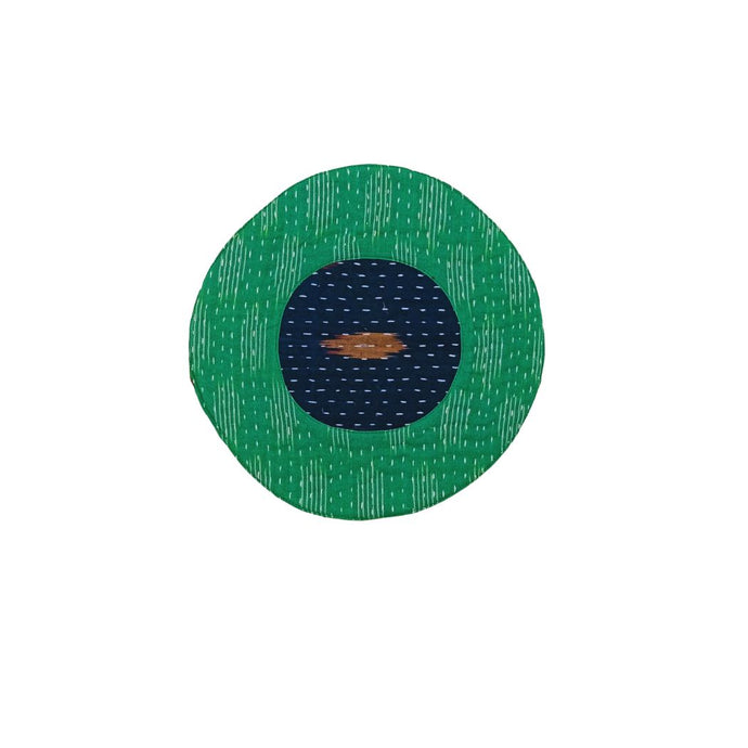 Green & Navy Blue Patchwork Coaster