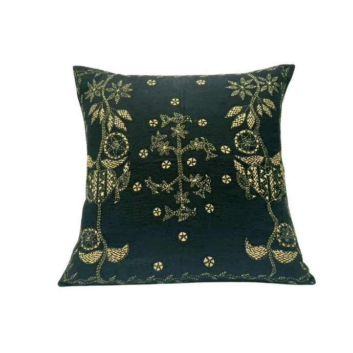 Black Birds On Tree Design Cushion Cover