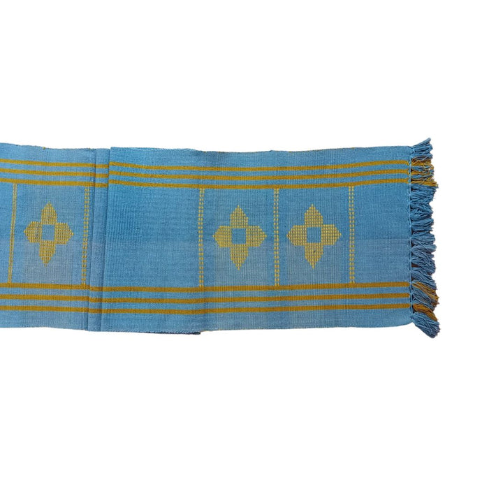 Blue With Yellow Border Table Runner